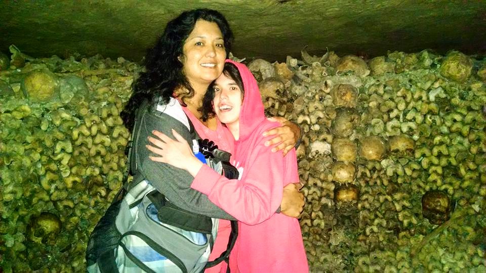 Me and Peanut in the Paris Catacombs