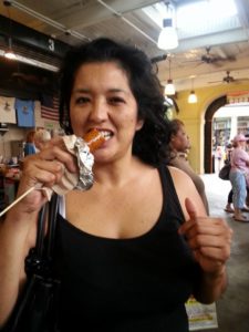 Me in NOLA trying alligator on a stick